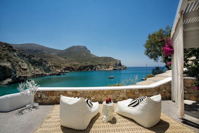 Blue Sand Boutique Hotel & Suites Terrasse mit Meerblick