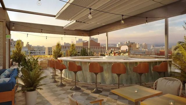 Rooftop Bar mit Blick auf Washington